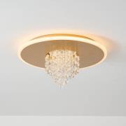 LED-kattovalaisin Deluge, kullanvärinen, Ø 32 cm, metalli/akryyli