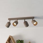 Kattokohdevalo Tilston, beige, pituus 58 cm, 4-lamppuinen, teräs
