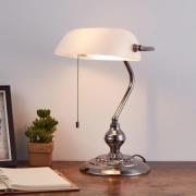 Pöytävalaisin BANKER, nikkelivärinen, korkeus 39 cm, metalli/lasi