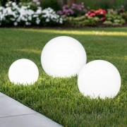 Lindby LED-aurinkovalaisimet Lago, sarja 3 kpl, pallot, maapiikki, val...