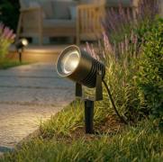 Irina LED-ulkovalaisin, maadoituspiikki, pistoke, harmaa, metallia