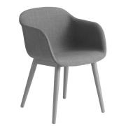 Fiber Chair tuoli käsinojilla ja puujaloilla Remix 133-grey