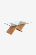 WALEA sohvapöytä tammea / läpinäkyvää lasia