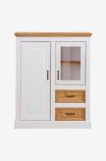 Loft24Highboard Selma 1 lasiovi/1 ovi/2 laatikkoa.ValkoinenKaapit- Hom...