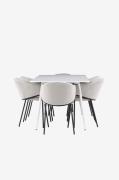 Venture HomeSilar-ruokapöytä ja Evelina-ruokapöytätuoliHarmaaRuokailur...