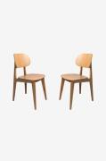 Wood FurnitureKahden hengen ruokailutuolisarja Lula OakRuskeaTuolit- H...