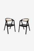 Wood FurnitureRuokailutuoli kahden hengen setti Aldo Cane Black , tamm...