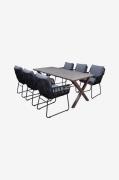 LifestyleGardenPöytä 190 cm & 6 kpl Mikado-tuolejaRuskeaRuokailuryhmät...