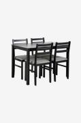 NORDFORMAlicante-ruokapöytä ja 4 tuolia, 110 x 70 x 74,5 cmMustaRuokai...