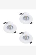 EGLOUpotettu valo Saliceto 88 Mm 2700K Set Of 3ValkoinenKohdevalaisime...