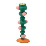 Villa Collection Styles kynttilänjalka pilkut 18 cm Green-pink