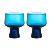 Iittala Solare lasi jalalla 29 cl 2-pack. Elektrinen sininen