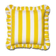 Classic Collection Tyynynpäällinen Ruffle Stripes 50x50 cm Yellow