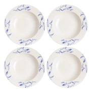 Scandi Living Havspil-lautanen, syvä, 23 cm 4-pack sininen-valkoinen