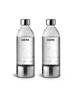 Aarke Aarke PET vesipullo 1 L 2 kpl Kirkas-ruostumaton teräs