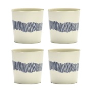 Serax Ottolenghi Feast kahvikuppi 25 cl 4-pakkaus White stripes-blue
