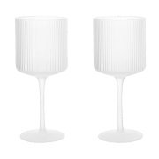 Ferm Living Ripple punaviinilasi 32,5 cl 2-pakkaus Frosted