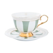 Hilke Collection Strisce Salvia kuppi ja lautanen 22 cl