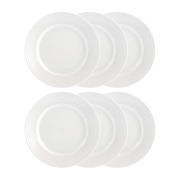 Rörstrand Swedish Grace lautanen 21 cm, 6 kpl snow (valkoinen)