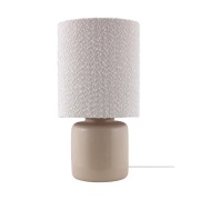 Globen Lighting Florian pöytälamppu Valkoinen bouclé/beige, Ø20x39 cm