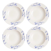 Scandi Living Havspil-lautanen, syvä, 23 cm 4-pack sininen-valkoinen