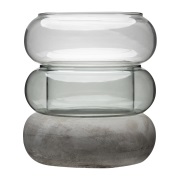 Muurla Bagel maljakko/kynttilälyhty 22 cm Harmaa