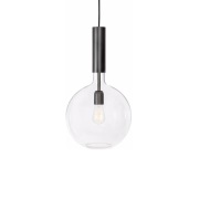 Konsthantverk Rosdala riippuvalaisin lasi kirkas, musta hapettunut rau...