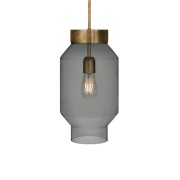 Konsthantverk Fenomen riippuvalaisin Savunharmaa lasi-raaka messinki-s...