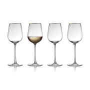 Lyngby Glas Palermo Gold -valkoviinilasi 30 cl 4-pakkaus Kirkas-kulta