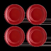 Scandi Living Dots asetti 22 cm 4-pakkaus Punainen