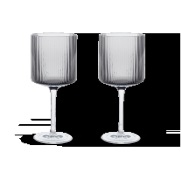 Ferm Living Ripple punaviinilasi 32,5 cl 2-pakkaus Smoked grey