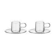 Kosta Boda Viva espressokuppi ja aluslautanen 8 cl 2-pack Kirkas
