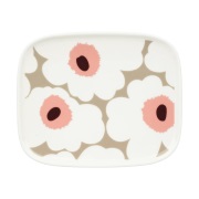 Marimekko Unikko lautanen 12x15 cm White-clay-powder-dark wine