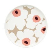Marimekko Unikko lautanen Ø 20 cm White-clay-powder-dark wine