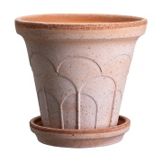 Bergs Potter Fleur ruukku aluslautasella 2 osaa Rosa, Ø18 cm