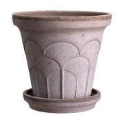 Bergs Potter Fleur ruukku aluslautasella 2 osaa Grey, Ø16 cm