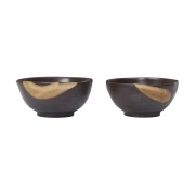 Ferm Living Koyo kulho 2-pack Dark brown-buff, Ø8,5×4,5 cm