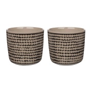 Marimekko Räsymatto korvaton kahvikuppi 20 cl 2-pakkaus Terra-musta