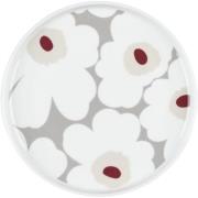 Marimekko Unikko lautanen 20 cm, harmaa/punainen/keltainen