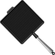 Carl Victor Nelikulmainen valurautainen grillipannu 28 cm, teräskahva