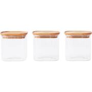 Pebbly Pinottavat lasipurkit 800 ml 3 kpl, bambu/lasi
