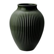 Knabstrup Keramik - Ripple Maljakko 20 cm Tummanvihreä