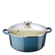 Le Creuset - Classic Valurautapata lasikannella 4,2 L Deep Teal