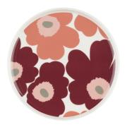 Marimekko - Oiva Unikko Lautanen 20 cm Kirsikka/Lohenpunainen