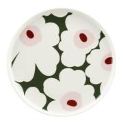 Marimekko - Unikko Lautanen 20 cm Tummanvihreä/Roosa