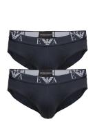 Mens Knit 2Pack Brie Y-sepalus Briefs Alushousut Blue Emporio Armani