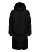 Sringa Puffer Coat Topattu Pitkä Takki Black Soft Rebels