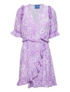 Haleycras Wrap Dress Lyhyt Mekko Purple Cras