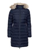 Tjw Essential Hooded Down Coat Topattu Pitkä Takki Navy Tommy Jeans