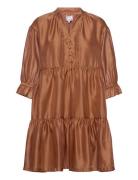 Voluminous Tiered Dress Lyhyt Mekko Brown DESIGNERS, REMIX